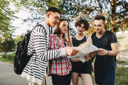 Planning the vacation choosing place on map