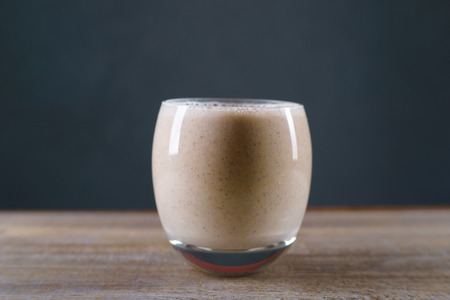 Banana milkshake, organic nutritious smoothieの写真素材