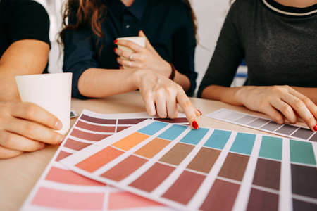 designers and colorist working with color palettesの写真素材