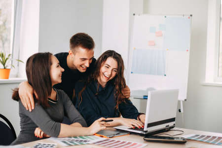 designers team drawing working with color samplesの写真素材