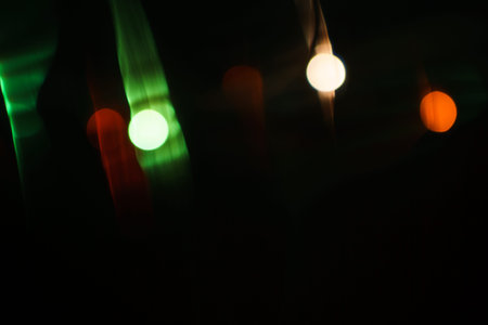 Lens flare optical effect on dark