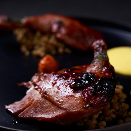 roasted chicken and boiled mung beansの写真素材