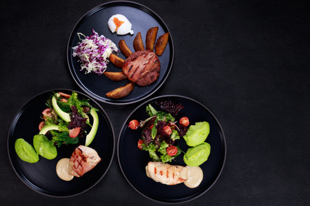 breakfast meals variety, restaurant menu photo