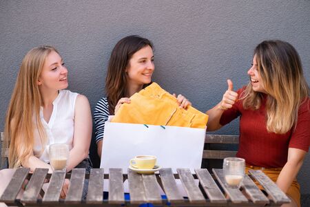 Good purchase. Women approve new jeans approveの写真素材