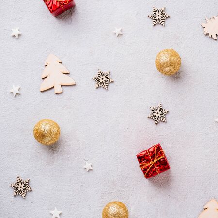 Christmas holidays composition on stone backgroundの写真素材