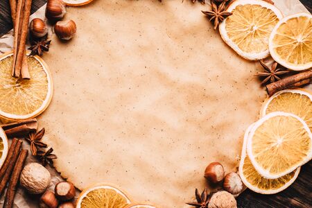 christmas gingerbread dough and baking ingredientsの写真素材