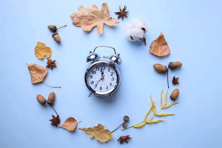 Hello autumn, seasonal holidays festive backgroundの写真素材