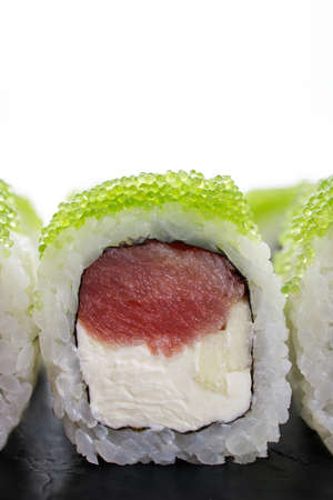 Sushi rolls with tuna and caviar, Japanese cuisineの写真素材