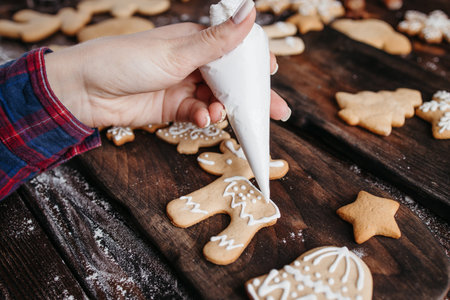 hristmas and New Year celebration traditions. Family cooking, traditional sweets. Decorating...