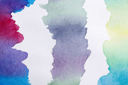 Hand painted colorful watercolor wet wash splashの写真素材