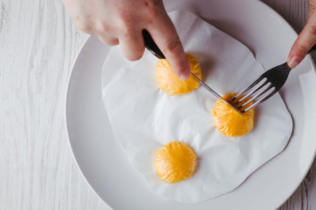 Microplastic. Artificial food made of plastic bags
