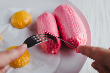 Microplastic pollution of food products and waterの写真素材