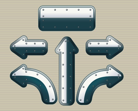 Set of steel arrows plus signのイラスト素材