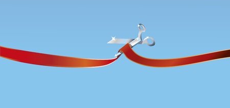 Scissors cutting ribbon のイラスト素材