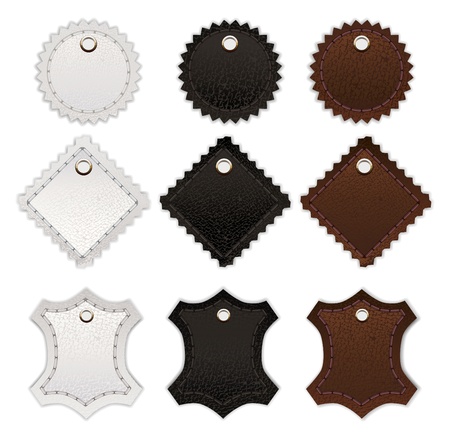 Set of leather labels.のイラスト素材