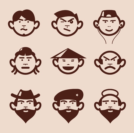 Different faces and different emotions.のイラスト素材