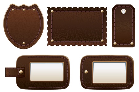 Set of leather labels and tags.のイラスト素材