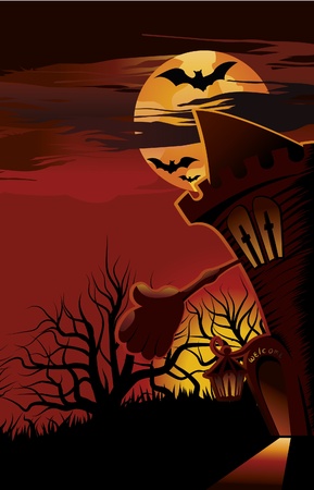 Welcome. Vector halloween illustration.のイラスト素材