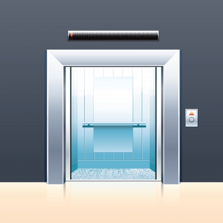 Passenger elevator with opened doors のイラスト素材