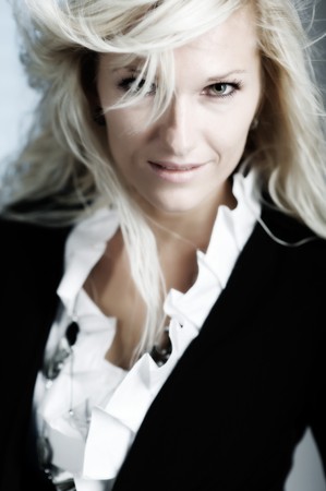 Portrait of a young smiling womanの写真素材