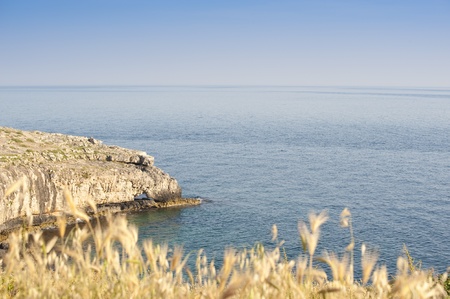 Cliff and sea, Santa Maria di Leuca, Italyの写真素材