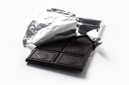 Chocolate bar in foilの写真素材