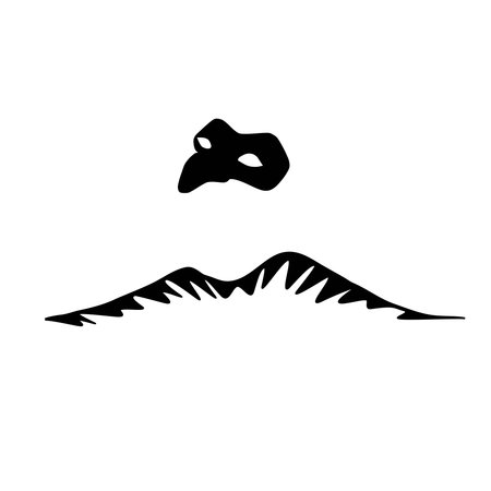 pulcinella mask over neapolitan vesuvius elements logoのイラスト素材