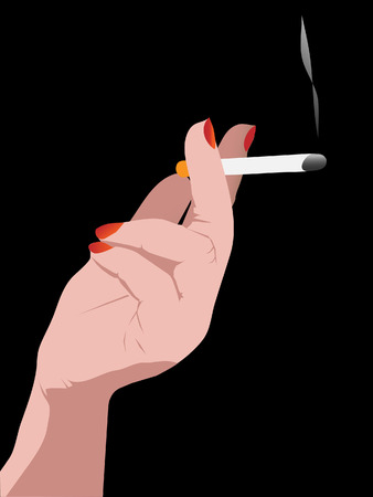 woman hand with cigareteのイラスト素材