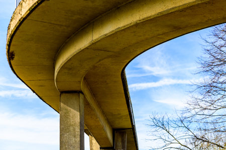 Day view pedestrian bridge over uk motorway