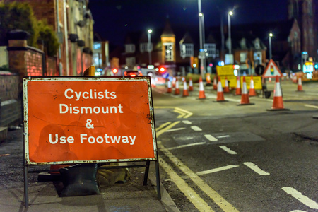 UK Road Services Roadworks Cones and Signsの写真素材
