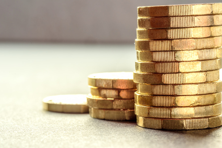 New British One Pound Sterling Coin Chart Rate.の写真素材