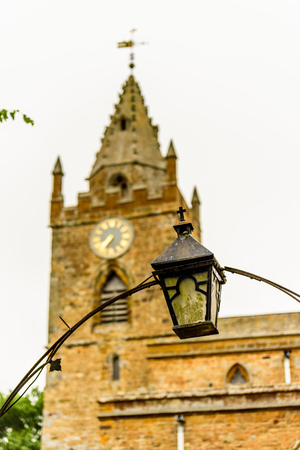 Low view of Milton Malsor Church Northampton UKの写真素材
