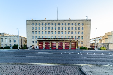 Northampton, UK - Aug 08, 2017: Cloudy rainy day view of Northampton Town Centre Streetsのeditorial素材