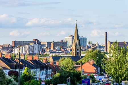 Northampton UK - Aug 15 2017: Cloudy Day Cityscape View of Northampton UKのeditorial素材