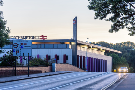 Northampton, UK - Aug 31, 2017: Morning view of New Northampton Train Stationのeditorial素材