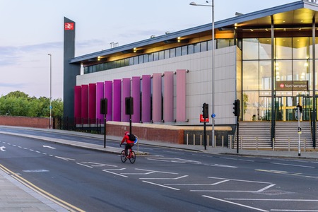 Northampton, UK - Aug 31, 2017: Morning view of New Northampton Train Stationのeditorial素材
