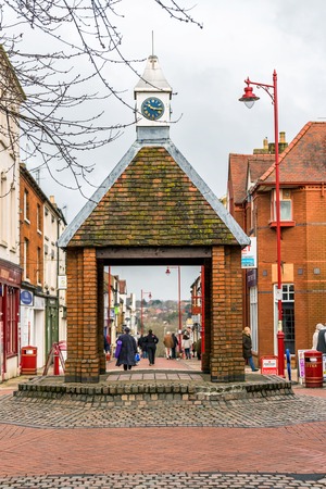 Daventry UK March 13 2018: Day view of Sheaf Street in Daventry town centreのeditorial素材