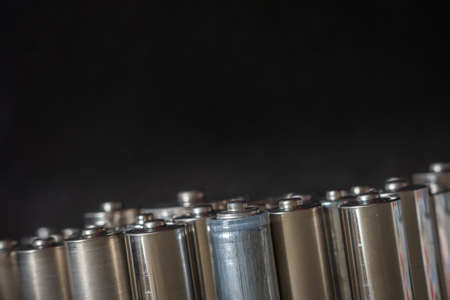 AA batteries background closeup viewの写真素材