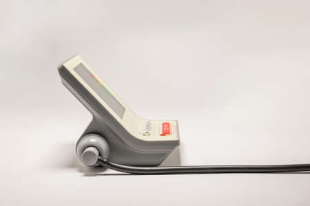 Blood pressure monitor upper arm BP machine for home use cuff kit isolatedの写真素材