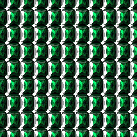 Seamless vector pattern. Abstract symmetrical background with closeup green gemsのイラスト素材