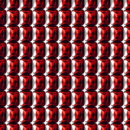 Seamless vector pattern. Abstract symmetrical background with closeup red gemsのイラスト素材
