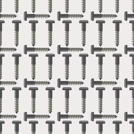 Seamless vector pattern with tools. Symmetrical background with screws on the grey backdrop.のイラスト素材
