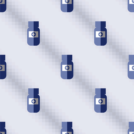Seamless vector pattern,  blue symmetrical background with medical pillsのイラスト素材