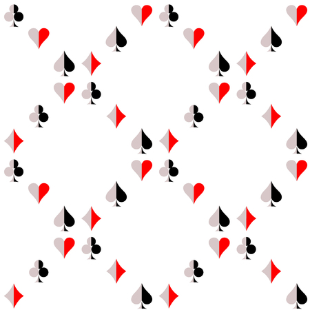 Seamless vector pattern with icons of playings cards.のイラスト素材