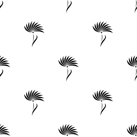 Seamless floral vector pattern.Symmetrical black and white background with flowers. Decorative repeating ornament, Series of Floral and Decorative Seamless Pattern.のイラスト素材