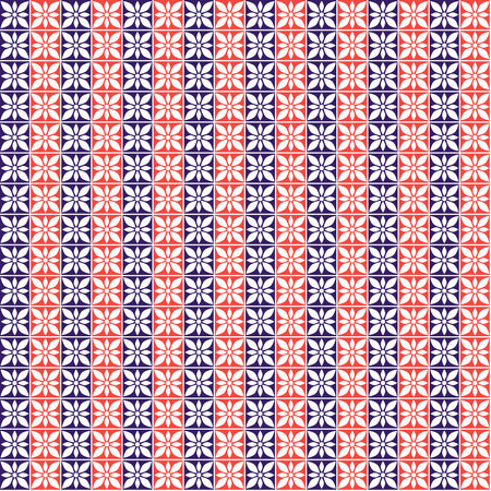 Seamless vector geometric pattern. Black and red background with flowers. Series of Decorative and Ornamental Seamless Patterns.のイラスト素材