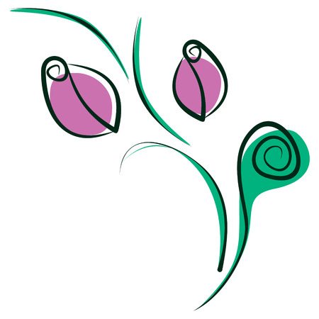Vector illustration of decorative roses isolated on the white background.のイラスト素材