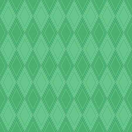Vector decorative ornamental geometric background with rhombus in green colors. Series of Seamless Geometrical Ornamental Patterns.のイラスト素材