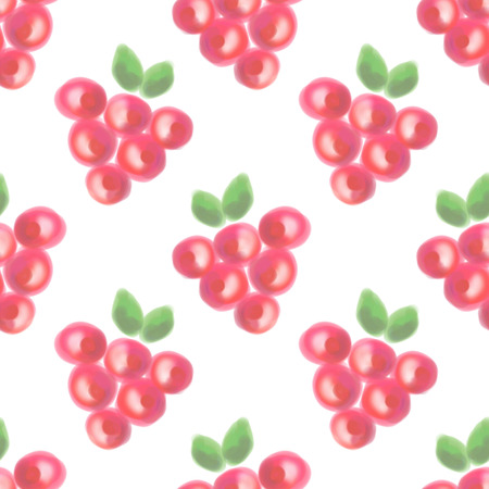 Seamless pattern with fruits. Watercolor background with hand drawn berries.の写真素材