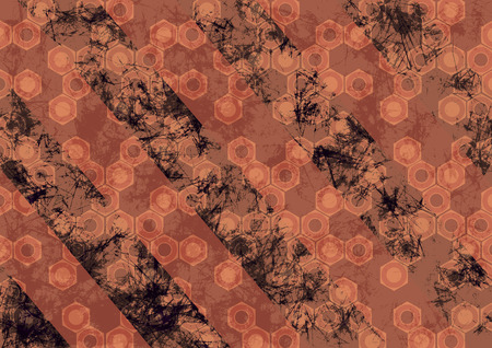 Hand drawn background with tools. Abstract grunge banner with screw nuts,diagonal stripes.の写真素材